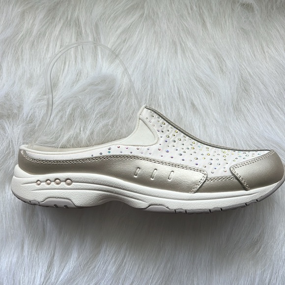 Easy Spirit Travelstone Jeweled Mules Gold NIB - Picture 4 of 12